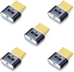 JAENFONG 5 Pack HDMI Interface Analog Plug 4K Display Emulator Host Display Disk Runs Better HDTV Interface Deceiver Adapter Compatible with Windows Mac OSX Linux Support 4kx2k 2160P 1080p