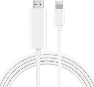 [ MFi Certified] Lightning to HDMI Cable Adapter for iPhone 1080P Lightning to HDMI Digital AV Adapter HDTV Cord Compatible with iPhone 14 13 12 11 Pro Max XS XR X 8 to TV Projector Monitor-6.6ft