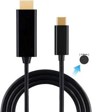 JAENFONG USB C to HDMI Cable(4K@60Hz), USB Type C to HDMI Cable 6FT/1.8M (Thunderbolt 3 Compatible) with 2018 MacBook Pro/Air/iPad Pro,2017 iMac,Dell XPS 13/15,Surface Book, Black