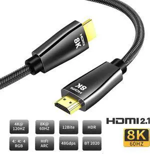 JAENFONG 3.3 Feet -8K HDMI Cable (8K 60Hz HDR Dolby Vision HDCP 2.2) HDMI 2.1 High Speed 48Gbps - Compatible with Xbox PS4 Pro Apple TV 4K Fire Netflix Samsung LG Sony