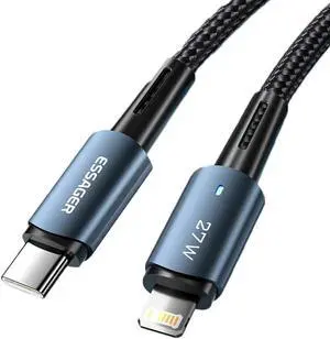 27W USB C to Lightning Cable [Apple MFi Certified] ESTONE Charger Cable Fast Charging,Supports Power Delivery for iPhone 14 13 13 Pro 12 Pro Max 12 11 X XS XR 8 Plus, AirPods Pro(3.3FT, 1-PACK)