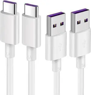 JAENFONG USB C Cable 5A Supercharge Type C to USB A Quick Charging Fast Charger Nylon Braided Compatible for Huawei P30 P20 Pro, Mate 20 Pro Mate20 X, Nova 5 Pro, Honor 20, Mate 10 9 Pro-2Pack 3.3ft