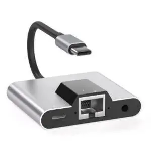 USB C to Ethernet Network Adapter Hub USB C to 3.5mm Audio PD Fast Charging Docking Station for Laptops and Mobile Phones USB C to Ethernet Network Adapter Hub USB C to 3.5mm Audio PD Fast Charging Docking Station for Laptops and Mobile Phones