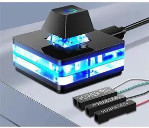 Computer desktop switch blue LED computer motherboard external start power button extension cord computer switch Computer desktop switch blue LED computer motherboard external start power button extension cord computer switch