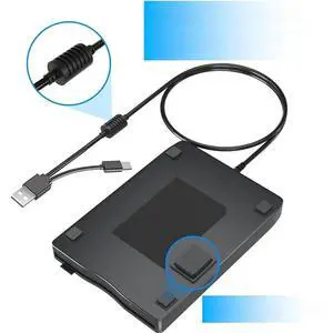 USB Floppy Disk Reader Floppy Disk Drive Dual Interface External USB C Floppy Disk Drive for PC Laptop Desktop