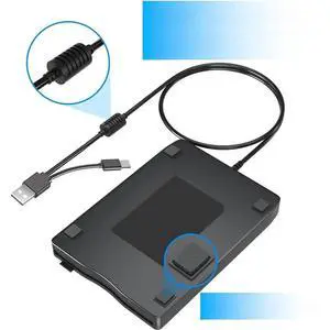 USB Floppy Disk Reader Floppy Disk Drive Dual Interface External USB C Floppy Disk Drive for PC Laptop Desktop