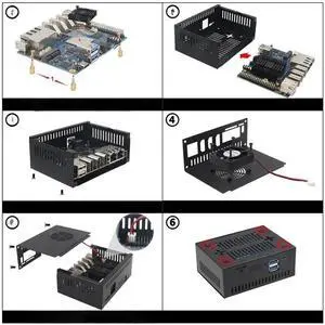 Case, Metal Case with Cooling Fan and Radiator, for 5 4GB/8GB/16GB