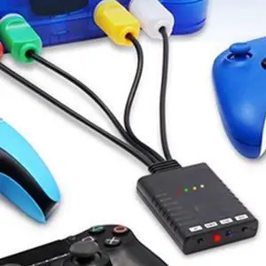 Bluetooth wireless game controller adapter for N64 game consoles, supports up to four wireless game controllers