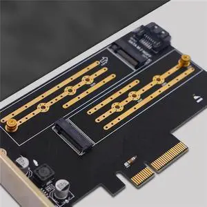 Dual M.2 to 4X M2 SSD adapter board B/M key supports PCI 3.0 2230-2280 hard drives Dual M.2 to 4X M2 SSD adapter board B/M key supports PCI 3.0 2230-2280 hard drives