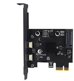 2 Port PCIE Card PCI 3.0 X1 to Dual USB Expansion Card SATA Power USB3.2 2 10Gbps ASM3142 Chip for Desktop Computer