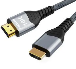 JAENFONG 16K 10K 8K HDMI 2.2 Cable 96Gbps 6.6FT/2M Ultra High Speed HDMI Braided Cord Support 4K@480Hz 8K@240Hz HDCP 2.2&2.3 Dynamic HDR eARC DTS:X Compatible with TV/HDTV/PS5/Blu-ray