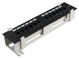 Network Kit 12 Port 6 Patch Panel RJ45 Network Wall Mount Rack with Surface Wall Mount Bracket