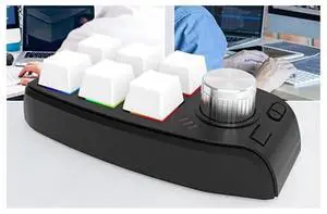 USB Custom Programming Macro Knob Keyboard 6 Key Copy Paste Mini Buttons for Gaming Mechanical Keyboard Black