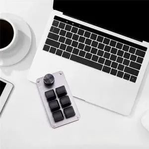 6 keys 1 knob copy paste mini button wired mini mechanical keyboard for gamers/designers/video editors