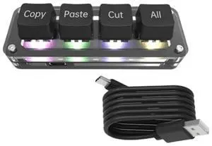 Mini 4-button select copy paste cut all shortcut keys one-handed keyboard game mechanical keyboard