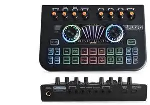 Mixer audio interface console live microphone sound card for recording streaming smartphone black Mixer audio interface console live microphone sound card for recording streaming smartphone black