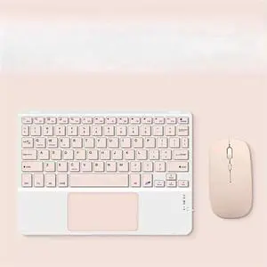 Touchpad Bluetooth Keyboard with Mouse for Computer Tablet Game Wireless Keyboard Pink