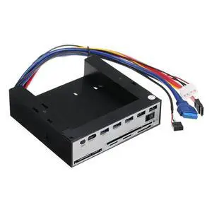 5.25-inch front panel expansion hub with 3 USB3.0 ports, 2 USB2.0 ports, 5-in-1 card reader, supports one-key backup panel