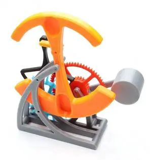 Simple mechanical pendulum clock principle model 3D printing parts assembly teaching large pendulum gear set