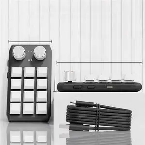 Custom keyboard volume button knob programming game hot swap keyboard black, 12 keys 2 knobs bluetooth Custom keyboard volume button knob programming game hot swap keyboard black, 12 keys 2 knobs bluetooth