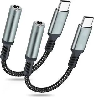 JAENFONG USB Type C to 3.5mm Female Headphone Jack Adapter (2 Pack) USB C to Aux Audio Dongle Cable Cord Compatible for iPhone 16 Pro Max/15/15 Pro/15 Plus/15 Pro Max iPad Pro GalaxyS23/S22 JAENFONG USB Type C to 3.5mm Female Headphone Jack Adapter (2 Pack) USB C to Aux Audio Dongle Cable Cord Compatible for iPhone 16 Pro Max/15/15 Pro/15 Plus/15 Pro Max iPad Pro GalaxyS23/S22