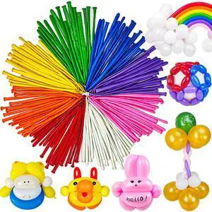 LXZFCRG 260 Balloons Pack of 100 Long Balloon Animal Twisting Balloons for for Animal Shape Birthdays Clowns