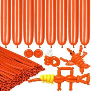LXZFCRG 260 Balloons Orange Long Balloon for Balloons Animals, Thickening Long Skinny Latex Twisting Balloon for Balloon Garland Halloween Party Suppies Birthday Wedding (Orange)