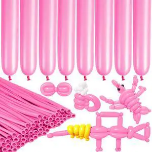 LXZFCRG 260 Long Balloons for Animals, Latex Twisting Balloons for Garland, Parties - Pink