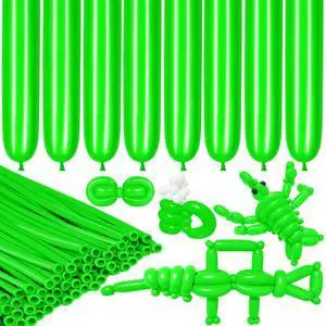 LXZFCRG 260 Balloons Green Long Balloons for Balloon Animals, Thickening Long Skinny Latex Twisting Balloon for Balloon Garland Halloween Party Suppies Birthday Wedding (Green)