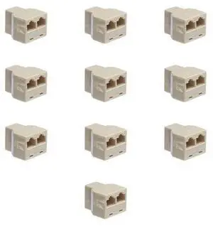 Lumenzi RJ45 Female Inline Coupler Adapter - 8P8C - Straight Pinout for Ethernet Cable Connections 10 Pcs Pack