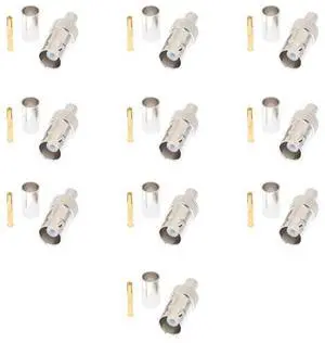 Lumenzi BNC Female Crimp Connector for LMR-240 Coaxial Cable  Compact and High-Quality  10 Pcs Pack
