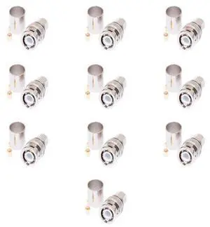 Lumenzi BNC Male Crimp Connector for Belden 9913 & LMR-400 Coax Cables  Secure & Long-Lasting  10 Pcs Pack
