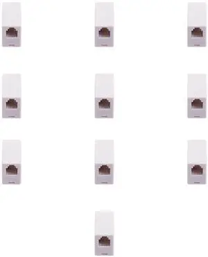 Lumenzi RJ11 Female Inline Coupler Adapter - 6P4C Cable Connector, 10 Pcs Pack