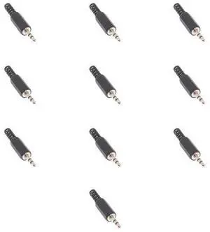 Lumenzi 3.5mm Stereo Male Solder Connector - Plastic for Audio Wiring and Repairs 10 Pcs Pack