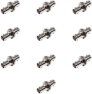 Lumenzi BNC Female to BNC Female Isolated Bulkhead Adapter for Coaxial Cables  High-Quality and Durable  10 Pcs Pack