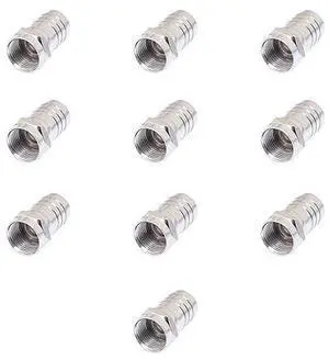 Lumenzi F-Type Male Crimp Connector for RG59/U Quad Shield Coaxial Cable  Premium Quality Adapter  10 Pcs Pack