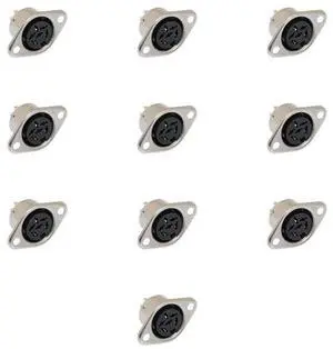 Lumenzi 6 Pin DIN Female Solder Panel Mount Connector for Audio Equipment Installation 10 Pcs Pack