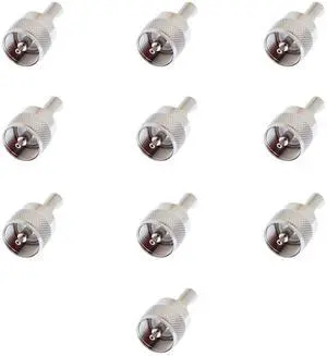 Lumenzi UHF Male Crimp Connector for RG58, RG141 & LMR-195 Coax Cables  Durable and Easy Installation  10 Pcs Pack