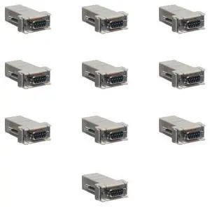 Lumenzi DB9 Female to RJ45 Female Modular Adapter Kit - 8 Conductor for Network Connections 10 Pcs Pack