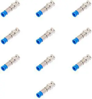 Lumenzi F-Type Male Compression Connector Snap & Seal for RG6 Universal Coaxial Cable  High-Quality Connector  10 Pcs Pack
