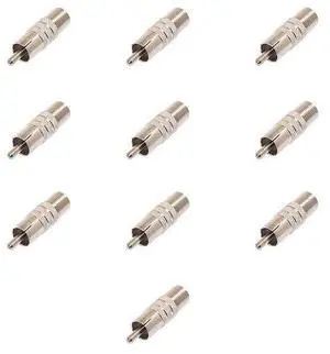 Lumenzi F-Type Female to RCA Male Coaxial Adapter for Audio/Video Connection  Universal Compatibility  10 Pcs Pack