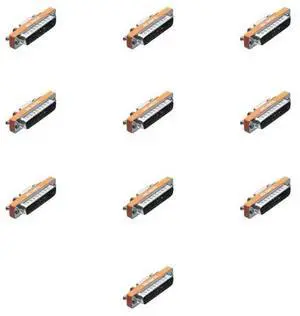 Lumenzi DB9 Female to DB25 Male Low Profile AT Serial Adapter for Computer Equipment 10 Pcs Pack