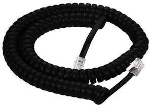 Lumenzi Durable 4 Inch Lead Handset Cord - Flat Black Telephone Cable for Clear Communication and Strength - Perfect for Home or Office - 12 FT