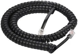 Lumenzi Reliable 1.5 Inch Lead Handset Cord - Black Telephone Cable for Professional Use with Excellent Flexibility and Strength - 12 FT