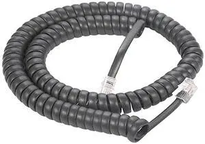 Lumenzi Versatile 4 Inch Lead Handset Cord - Dark Gray Telephone Cable for Enhanced Communication and Flexibility - Ideal for Office Use - 12 FT