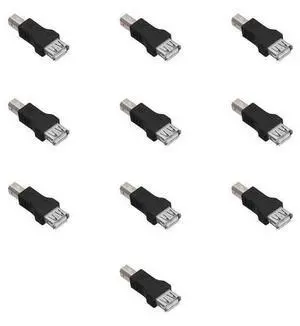 Lumenzi USB 2.0 A Female to B Male Cable Connector, 10 Pcs Pack