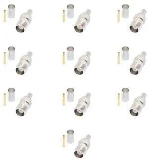 Lumenzi TNC Female Crimp Connector for LMR-240 Coaxial Cable  Secure & Reliable Connection  10 Pcs Pack