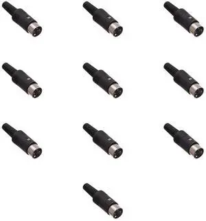 Lumenzi 3 Pin DIN Male Solder Connector - Plastic for Audio and Video Equipment 10 Pcs Pack