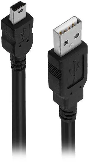 Lumenzi USB Data Cable A-Male to Mini 5 Pin USB Male | High-Speed USB Cable for Data Transfer, Cameras, GPS Devices, and MP3 Players - 3 FT