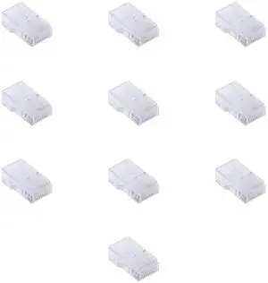 Lumenzi RJ45 Cat5e Connector - 8P8C - Flat Cable for Ethernet Network Setup 10 Pcs Pack